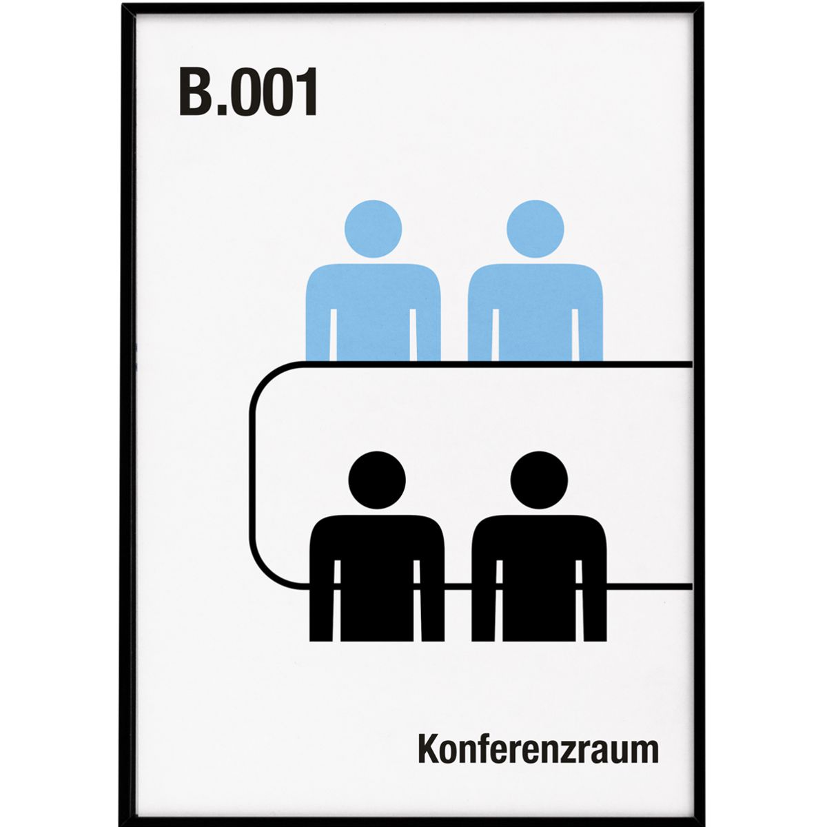 Türschild, Modell Madrid, ~ DIN A5, Schwarz, Hochformat, Schraub- oder Klebemontage