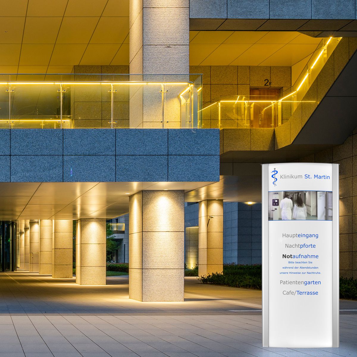 Außenaufsteller mit LED, Modell Frankfurt, 2.500 x 1.085 mm (H x B)