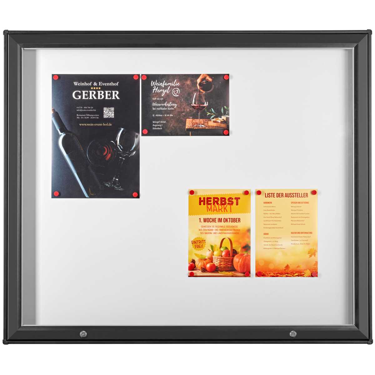 Schaukasten Modell A, Innen- und Außenbereich, Querformat, schwarz