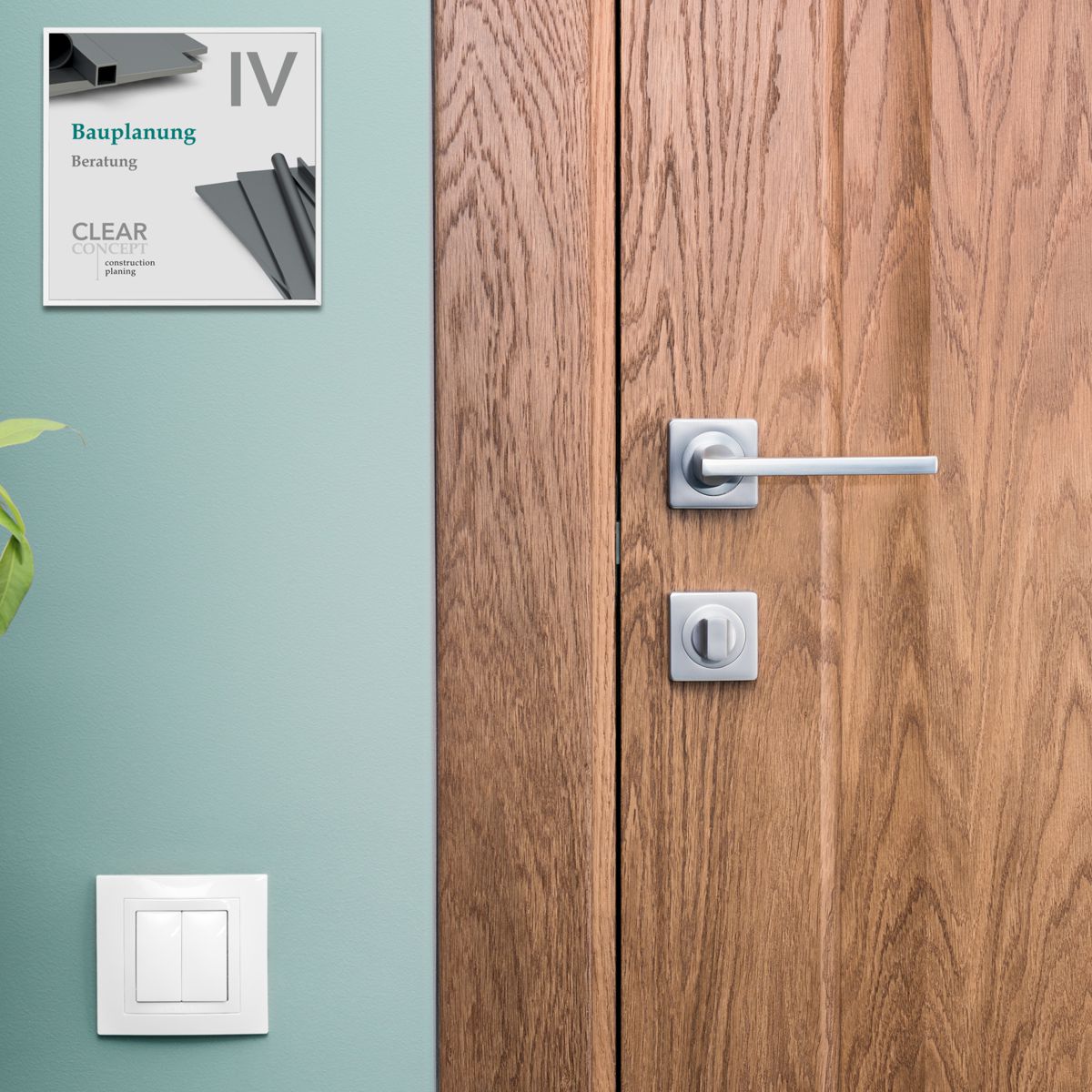 Türschild, Modell Madrid, 150 x 150 mm, Weiß, Klebemontage