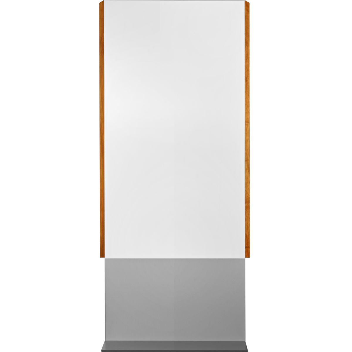 Außenaufsteller, Modell LMH, 1.500 x 625 x 80 mm (H x B x T), Silber, Eiche, inkl. Flanschplatten