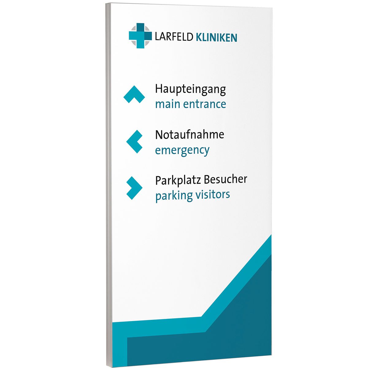 Außenaufsteller, Modell Madrid, 1.800 x 450 x 45 mm (H x B x T), Hochformat, zum Einbetonieren