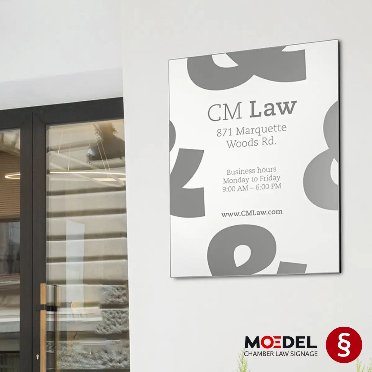 Kanzleischild aus Aluminium, 850 x 850 mm, Silber, Beschriftung direkt auf den Artikel