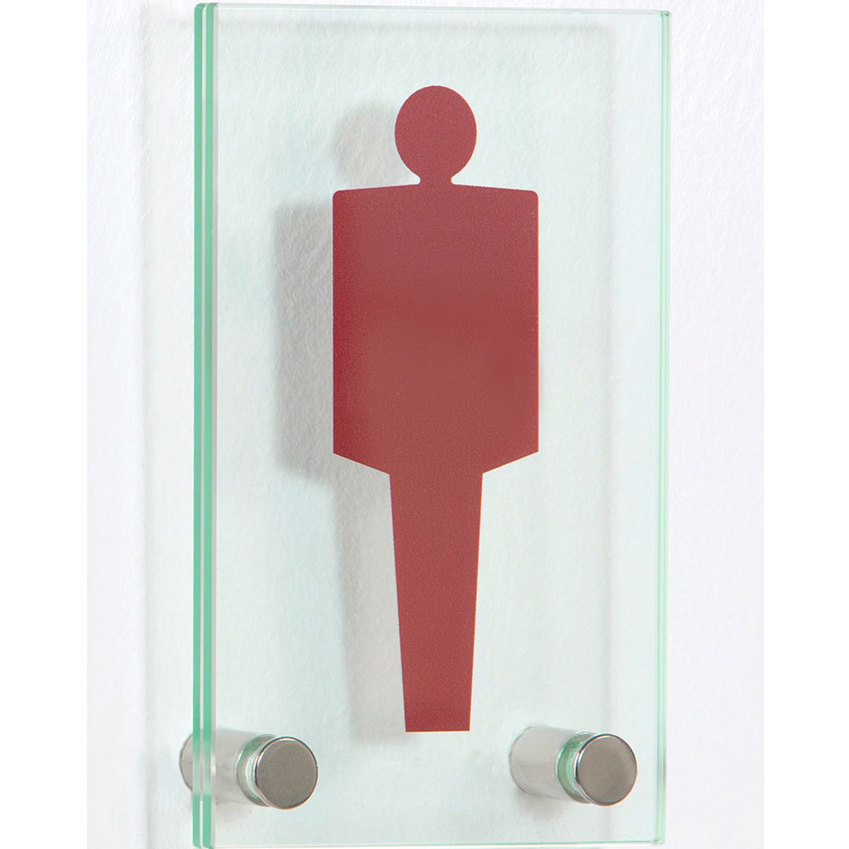 Türschild, Modell Galerie, ESG, 160 x 100 mm (H x B), 2 Abstandhalter (25 mm Wandabstand, gesichert mittels Madenschraube)