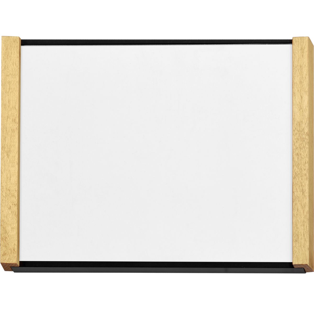 Türschild, Modell LMH, ~DIN A6, Querformat, Rahmen aus Aluminium (Schwarz) und Holz (Ahorn)