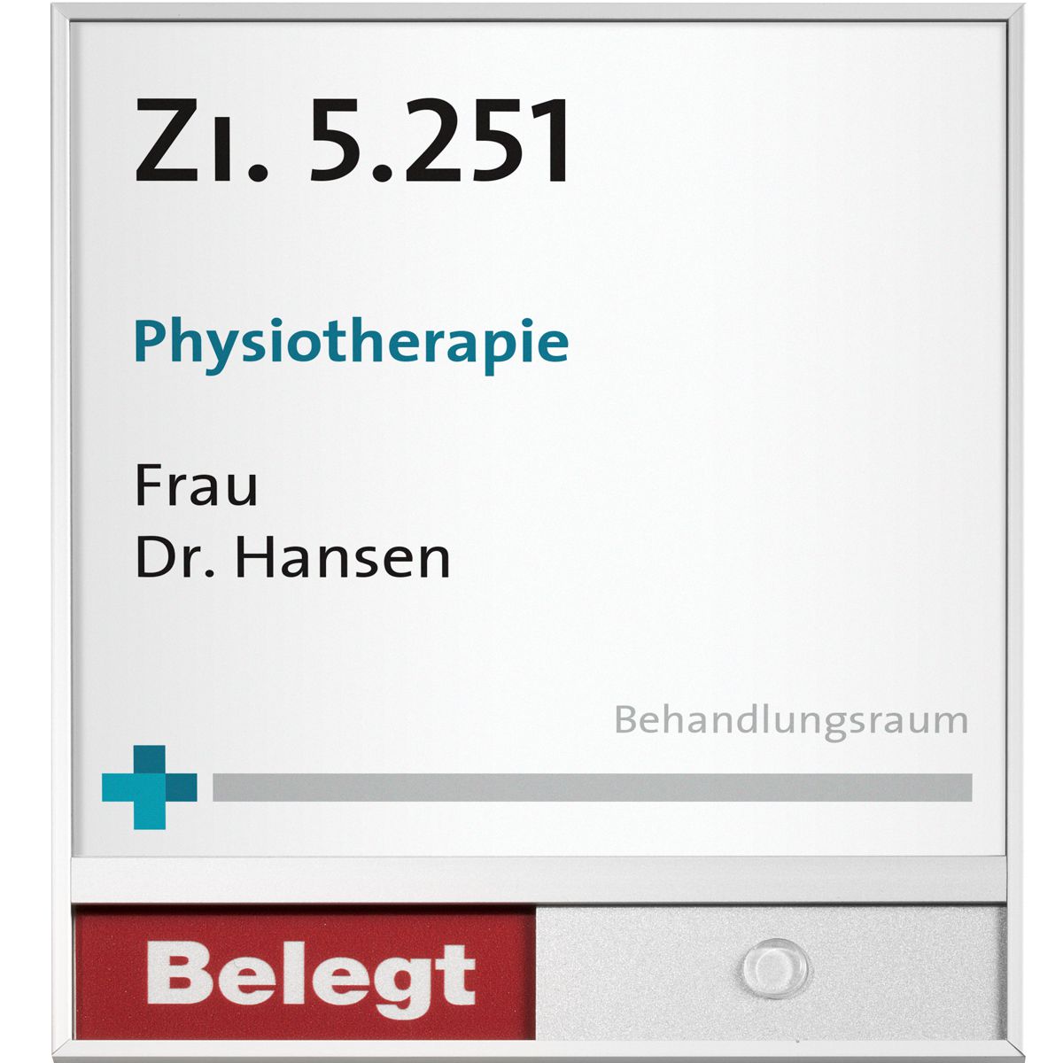 Frei Besetzt Schild, Modell Madrid, inkl. Türschild, 182 x 150 mm (H x B), Silber