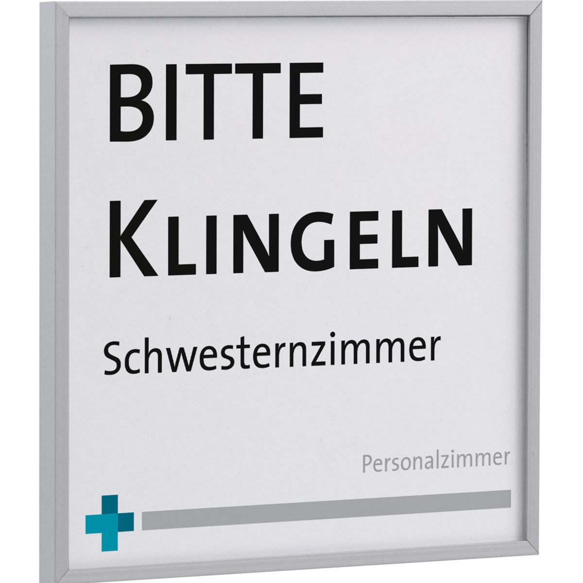 Türschild, Modell Madrid, 105 x 105 mm, Silber, Klebemontage