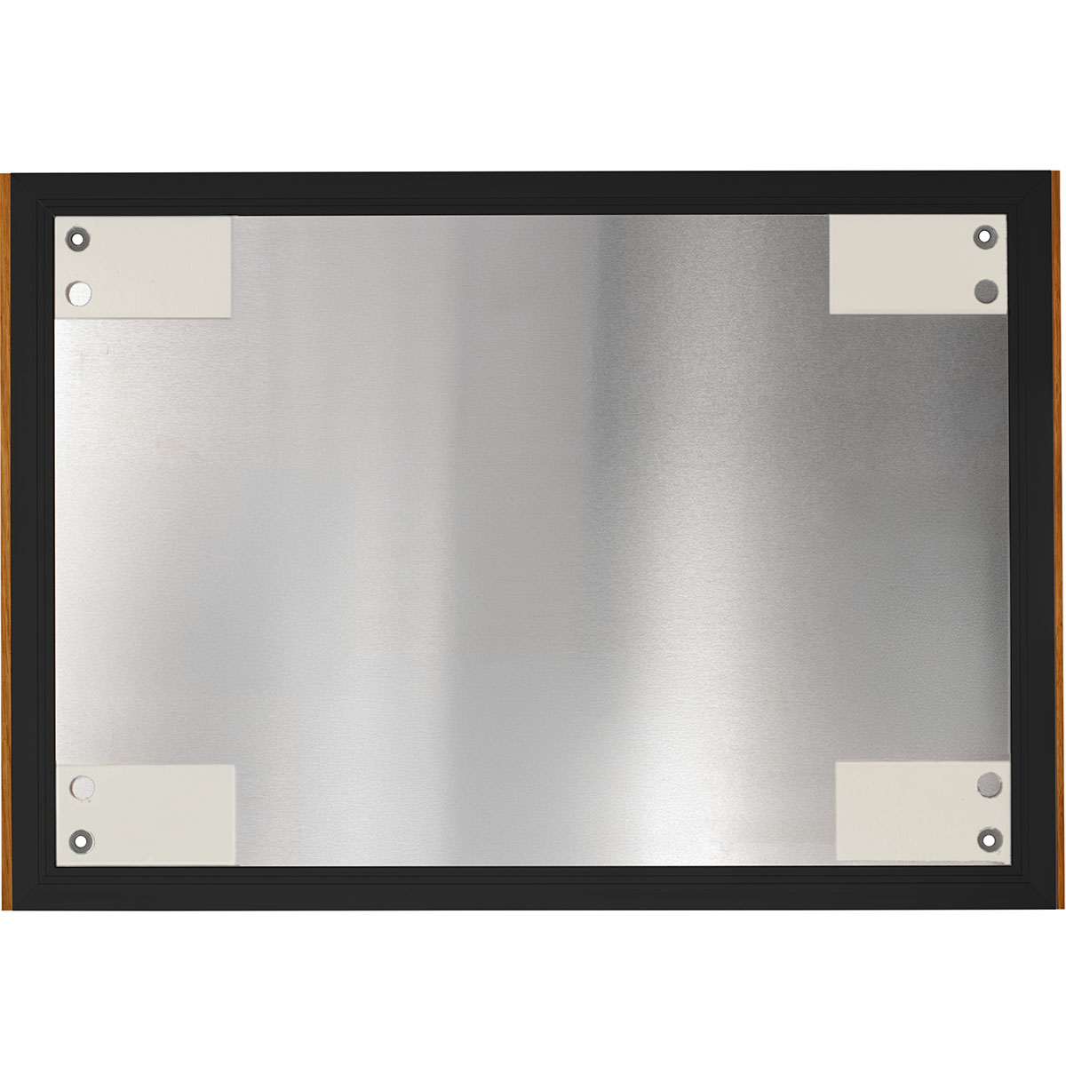 Wandschild, Modell LMH, ~ DIN A3, Querformat, Holzrahmen Eiche kombiniert mit schwarzem Aluminium