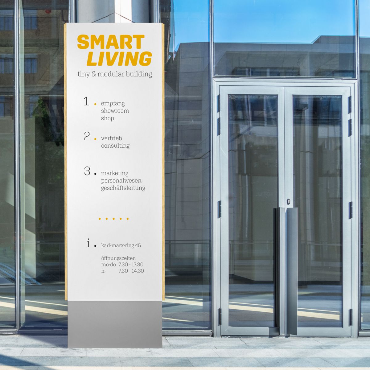 Außenaufsteller, Modell LMH, 2.500 x 730 x 80 mm (H x B x T), Silber, Ahorn, zum Einbetonieren