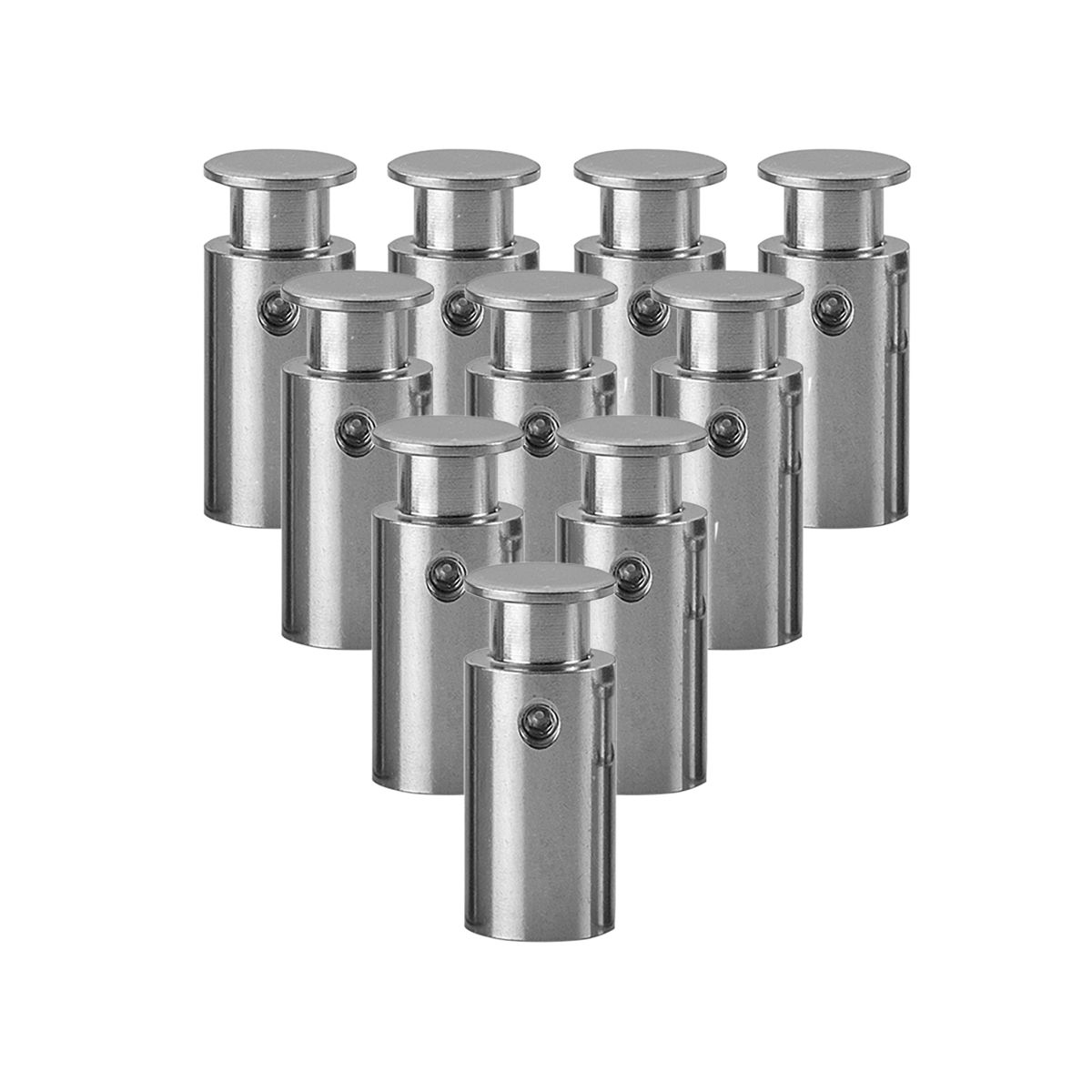 Abstandhalter aus Edelstahl, Silber, 25 mm Wandabstand, Schraubmontage, 10er VE