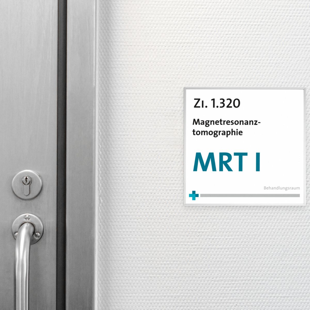 Türschild, Modell Madrid, 182 x 182 mm, Silber, Schraub- oder Klebemontage