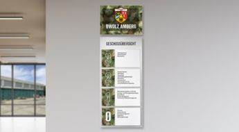 Wandwegweiser in der Kaserne Wandwegweiser in der Kaserne