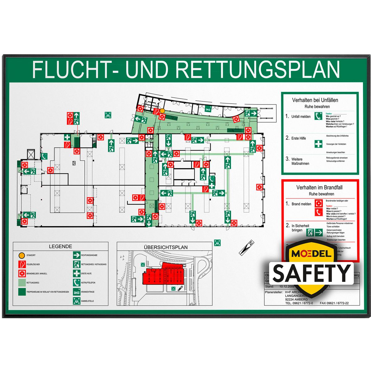 Rahmen Moedel Safety aus Aluminium, DIN A2, Querformat, Schwarz