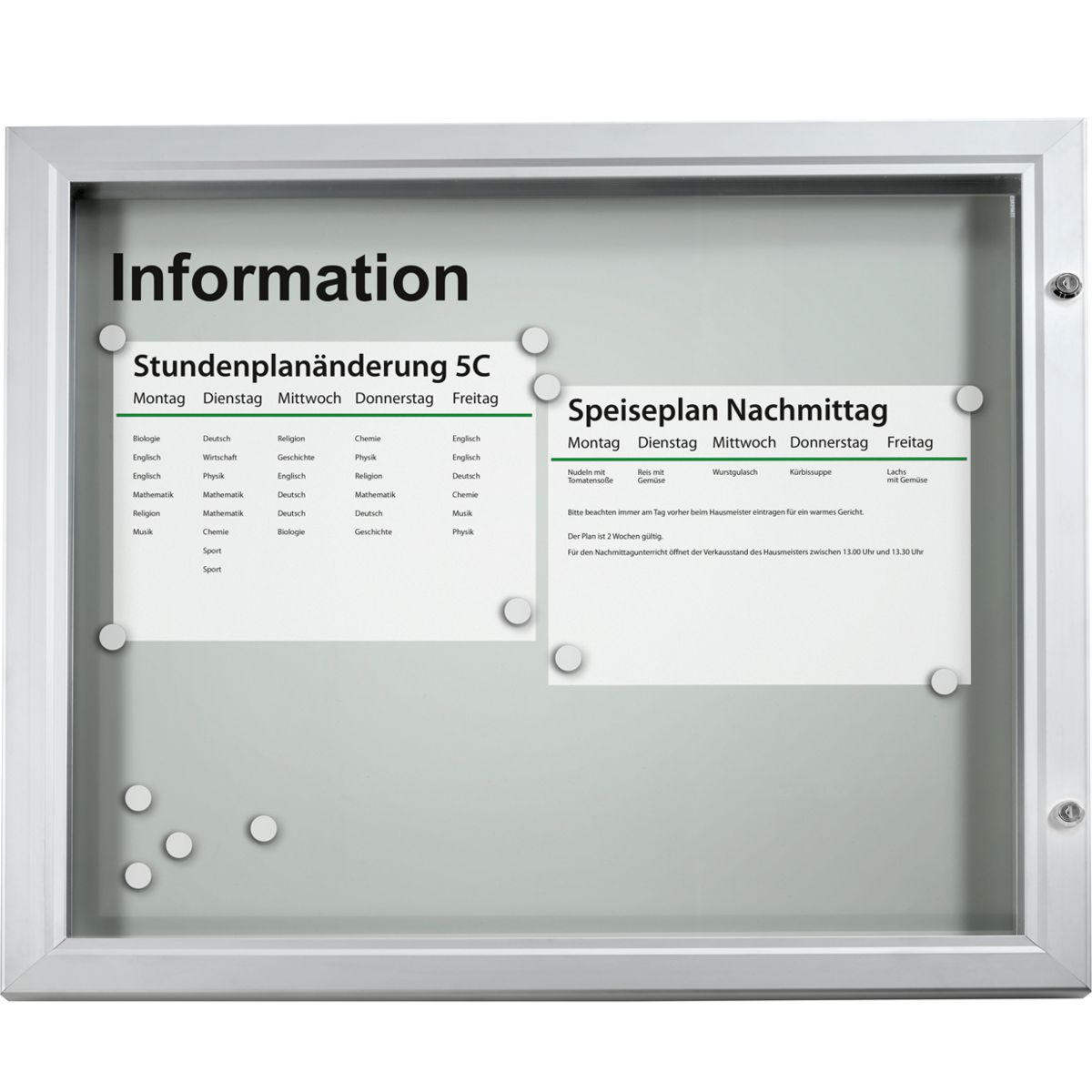 Plakatschaukasten Modell F, 8 x DIN A4, Hochformat