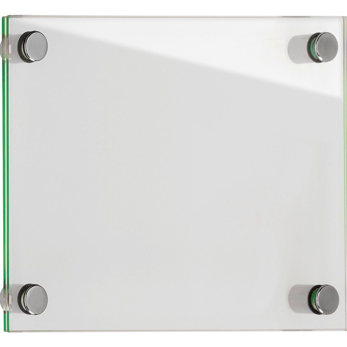 Türschild, Modell Galerie, ESG, DIN A5 (148 x 210 mm), 4 Abstandhalter (25 mm Wandabstand, mit Bolzen)