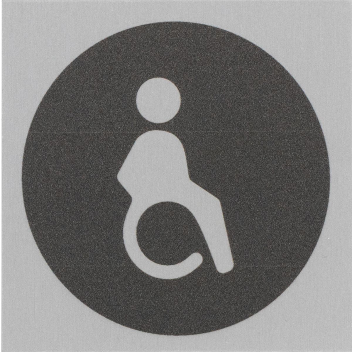 WC Schild Barrierefrei aus Aluminium, Silber, 80 x 80 mm, Klebemontage