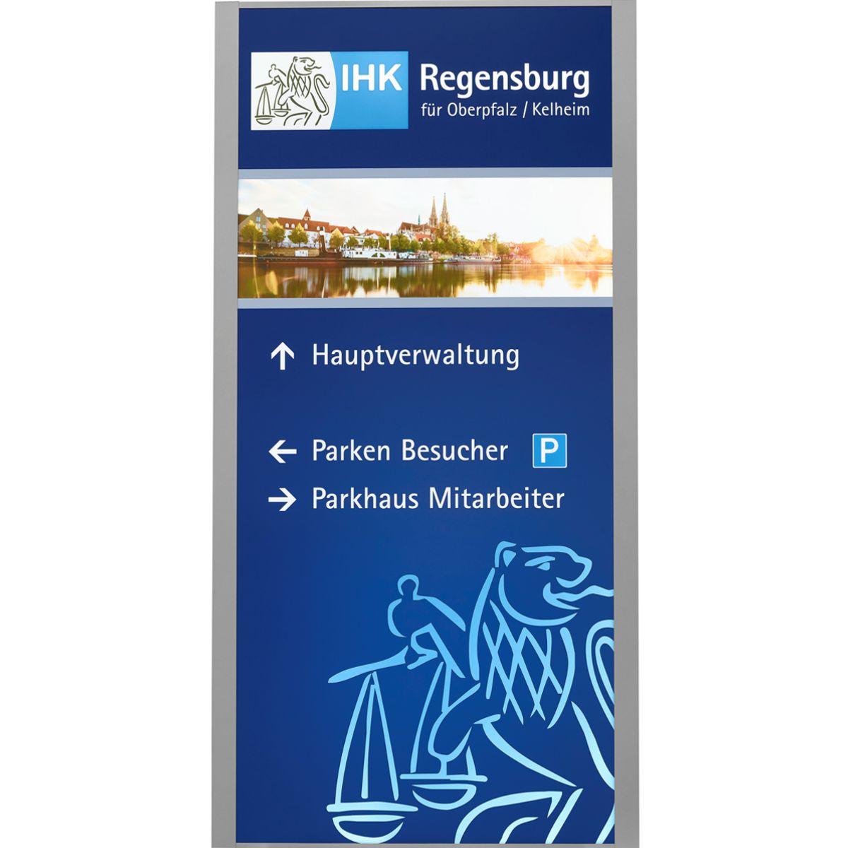 Außenaufsteller, Modell Madrid, 3.000 x 1.250 x 113 mm (H x B x T), Hochformat, inkl. einseitiger LED-Beleuchtung, inkl. Flanschplatten