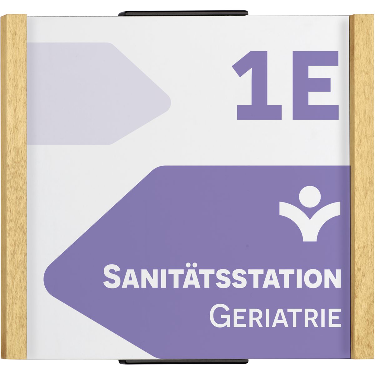 Türschild, Modell LMH, 148 x 160 mm (H x B), seitlicher Rahmen aus Ahorn