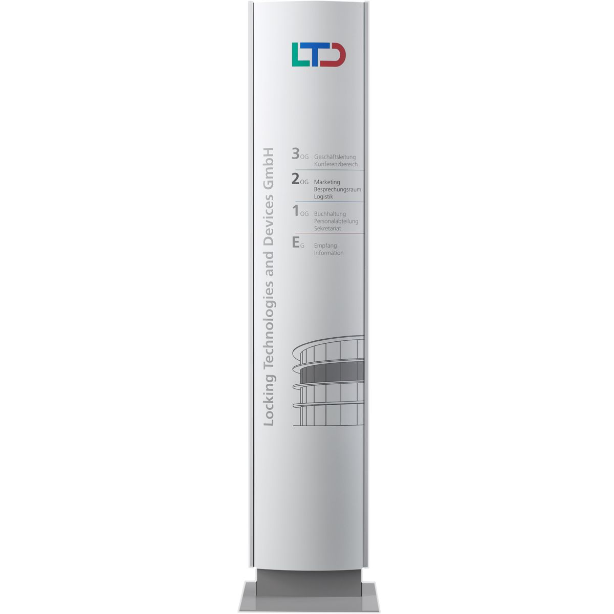 Innenaufsteller (Infostele), Modell Orlando, 2.100 x 440 mm (H x B) Innenaufsteller (Infostele), Modell Orlando, 2.100 x 440 mm (H x B)
