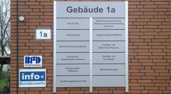 Wandschild am Gebäude 1a Wandschild am Gebäude 1a