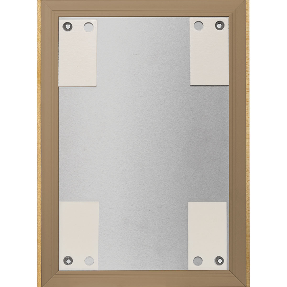 Wandschild, Modell LMH, ~ DIN A4, Hochformat, Holzrahmen Ahorn kombiniert mit bronzefarbenem Aluminium