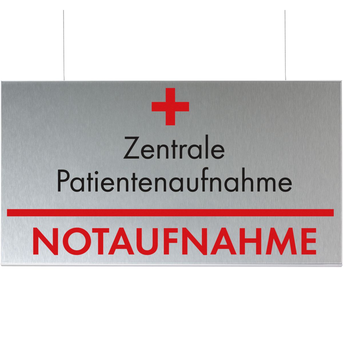 Deckenhänger (Hängeschild), Modell Rio, 250 x 650 mm (H x B), Beschriftung direkt