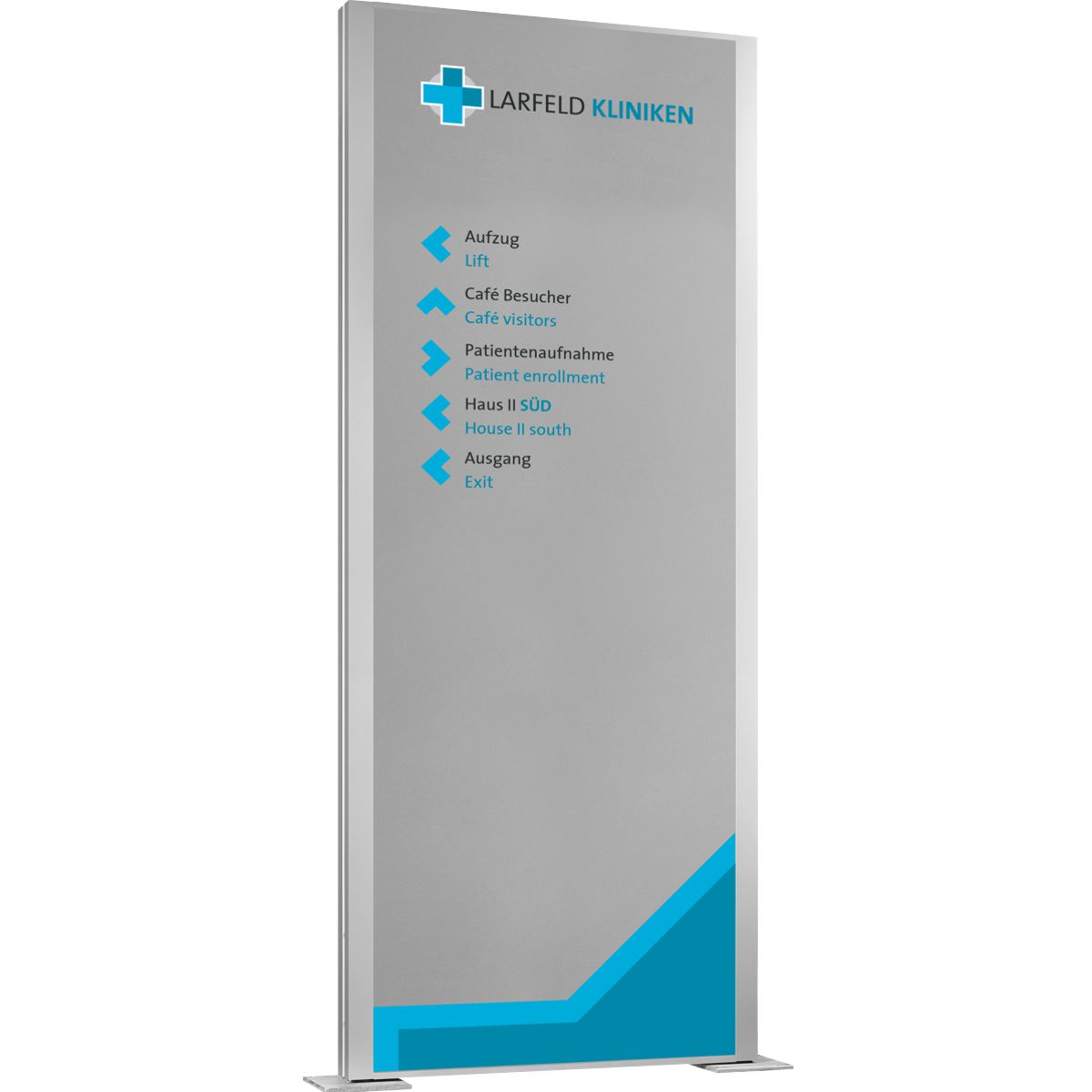 Außenaufsteller, Modell Madrid, 3.000 x 1.250 x 113 mm (H x B x T), Hochformat, inkl. einseitiger LED-Beleuchtung, inkl. Flanschplatten