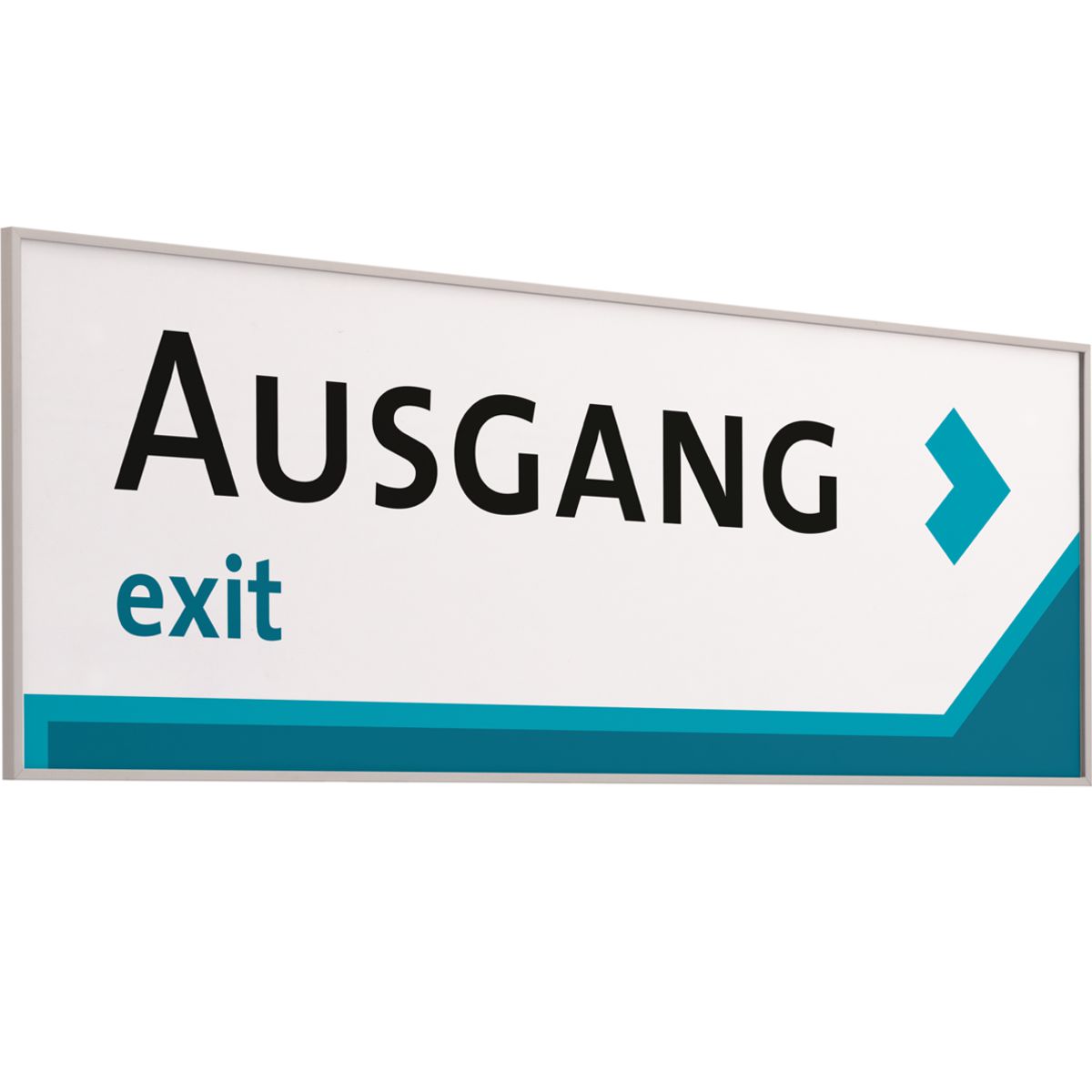 Wandschild, Modell Madrid, 150 x 422 mm (H x B), Querformat, Silber, Beschriftung mit Einleger