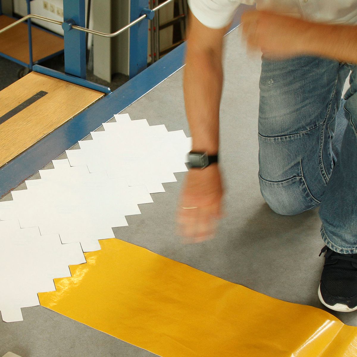 Expressverlegeschablone für Noppen mit 35 mm Durchmesser, Material der Noppen Kunststoff