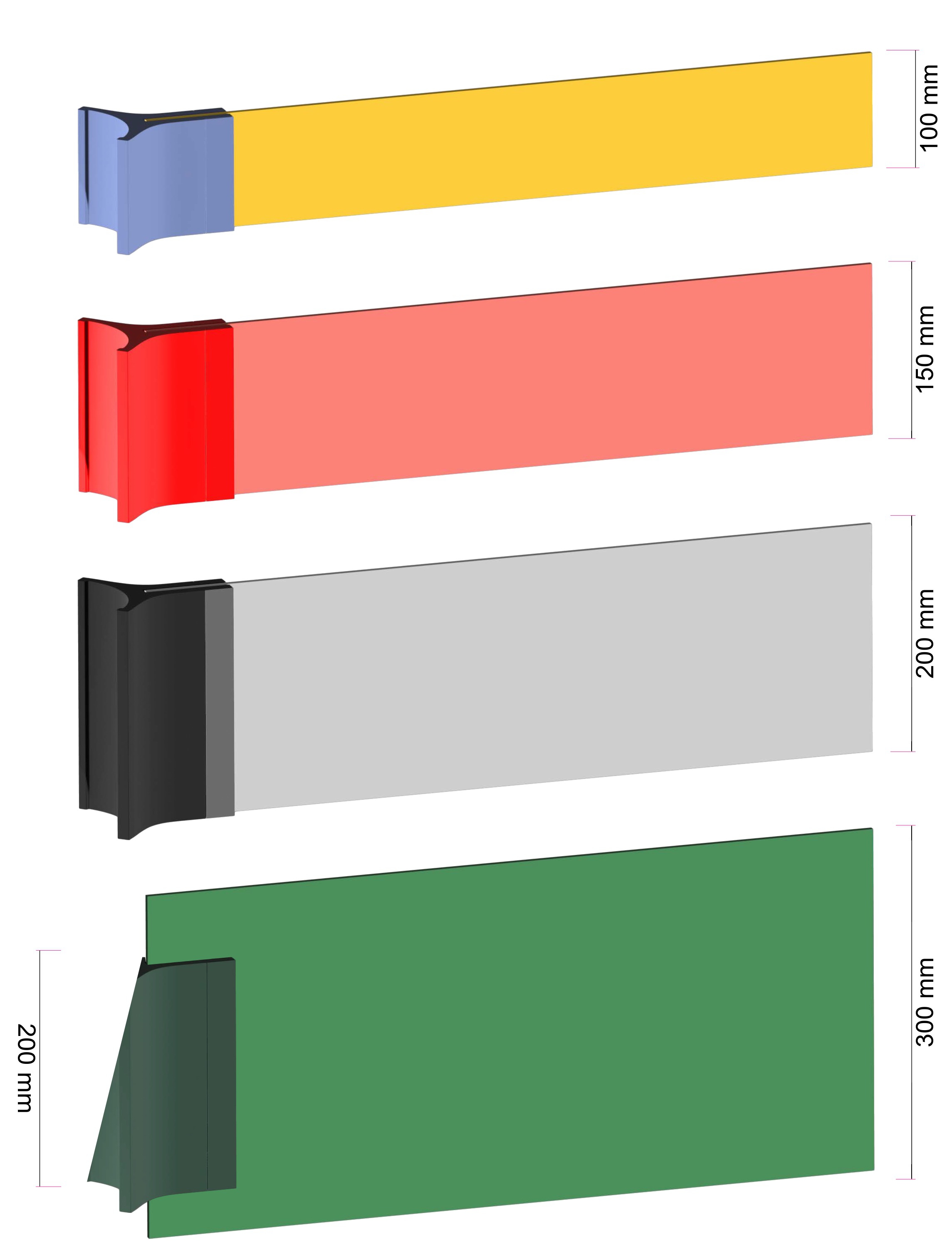 CityGuide Delta Befestigungsprofil lackiert, 200 x 73 x 70 mm (H x B x T)