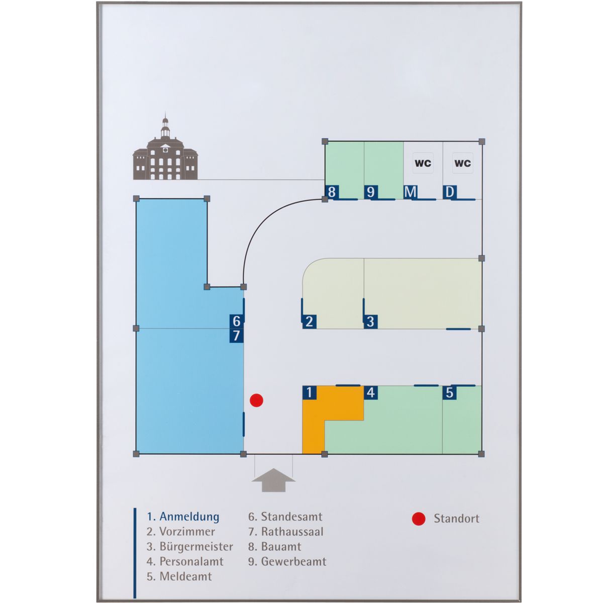 Wandschild, Modell Madrid EasyFlexx, DIN A1, Silber