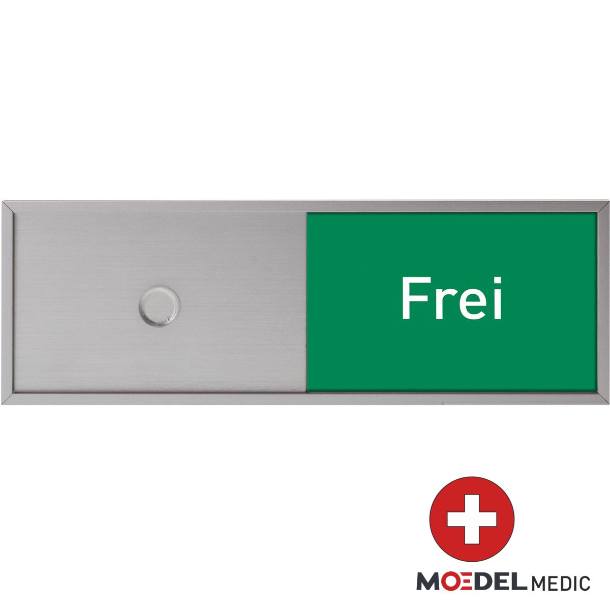 Moedel Medic Frei Besetzt Schild, 50 x 150 mm (H x B), Silber