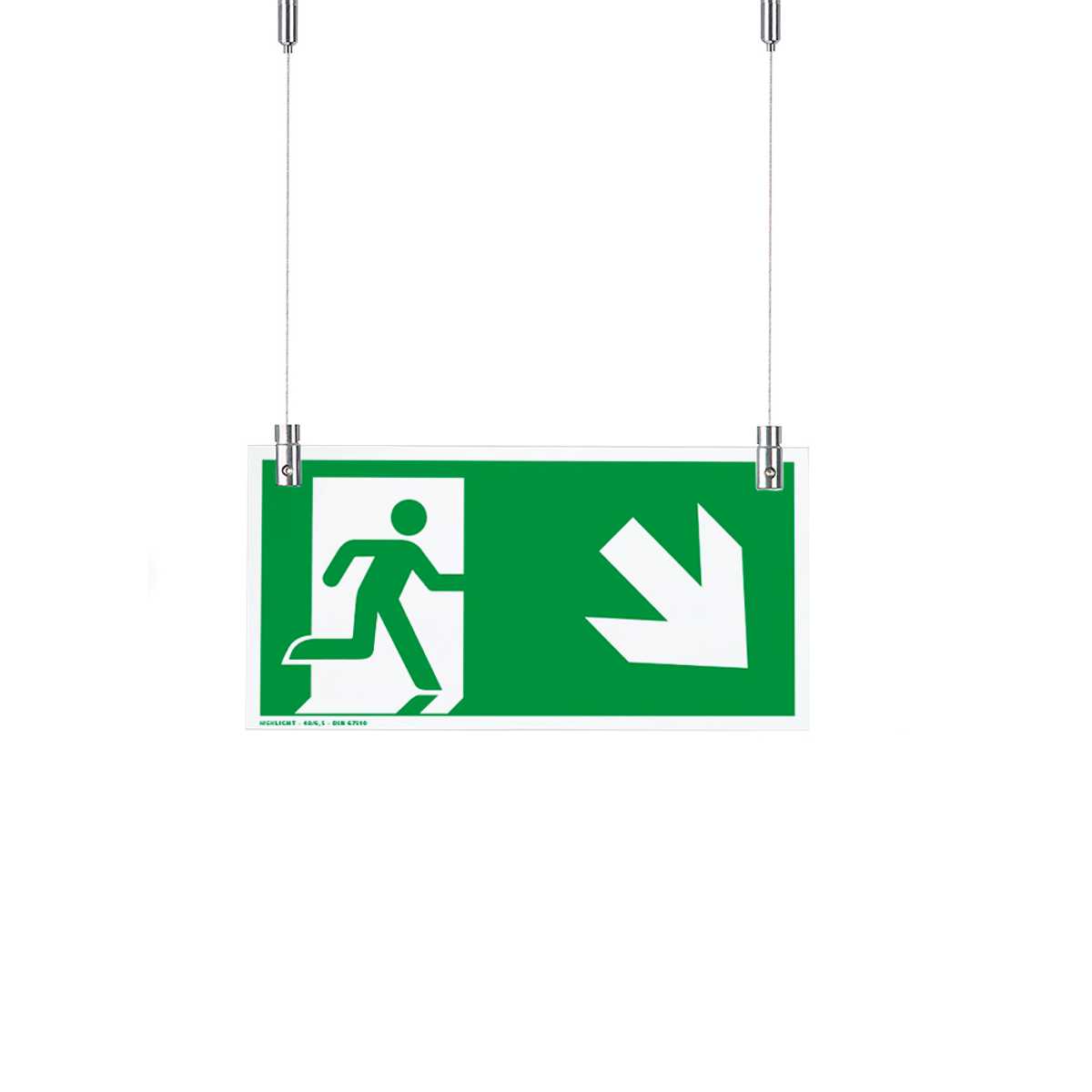 Deckenhänger (Hängeschild), Modell Galerie, 148 x 297 mm, eine Glasscheibe