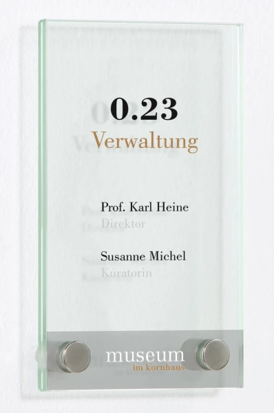 GALERIE Türschild, ESG, 16 x 10 cm, 2 Halter i7326