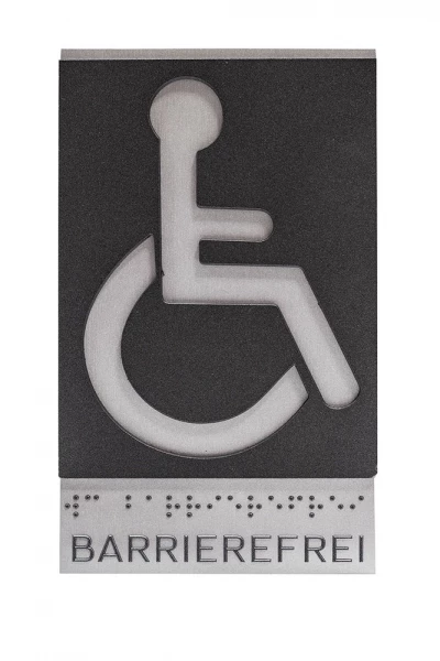 Piktogramm WC Behinderte mit taktiler und Braille Beschriftung