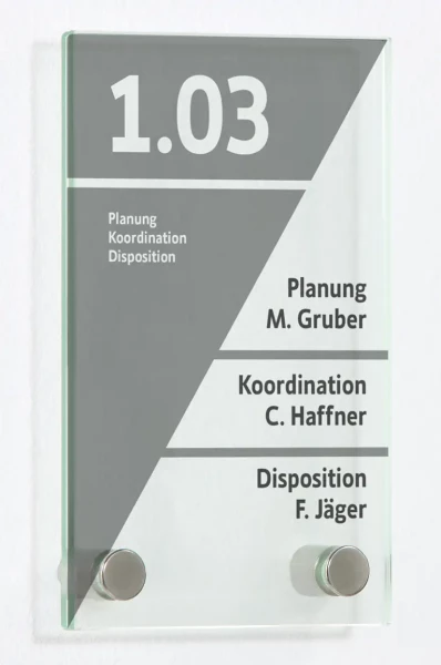 GALERIE Türschild, ESG, 16 x 10 cm, 2 Halter i7324